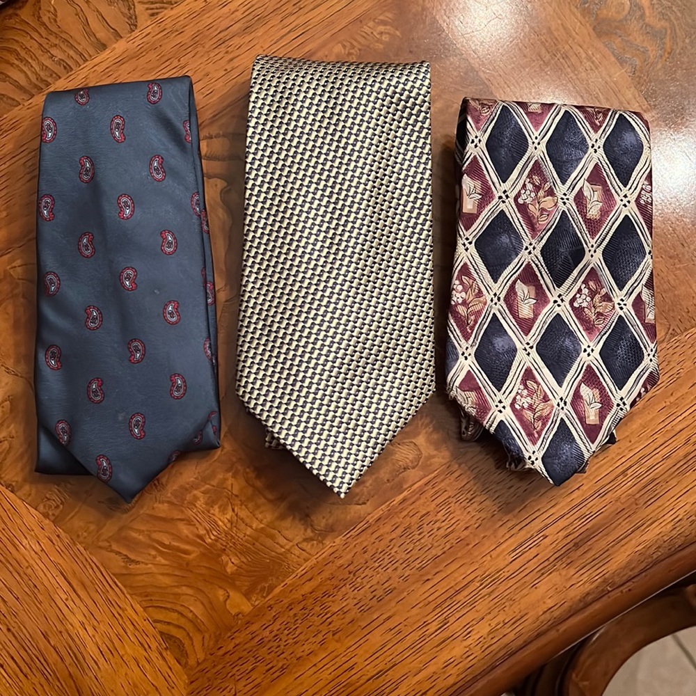 Men’s designer, silk ties, Christian Dior, Givenchy, JeffreyBeene